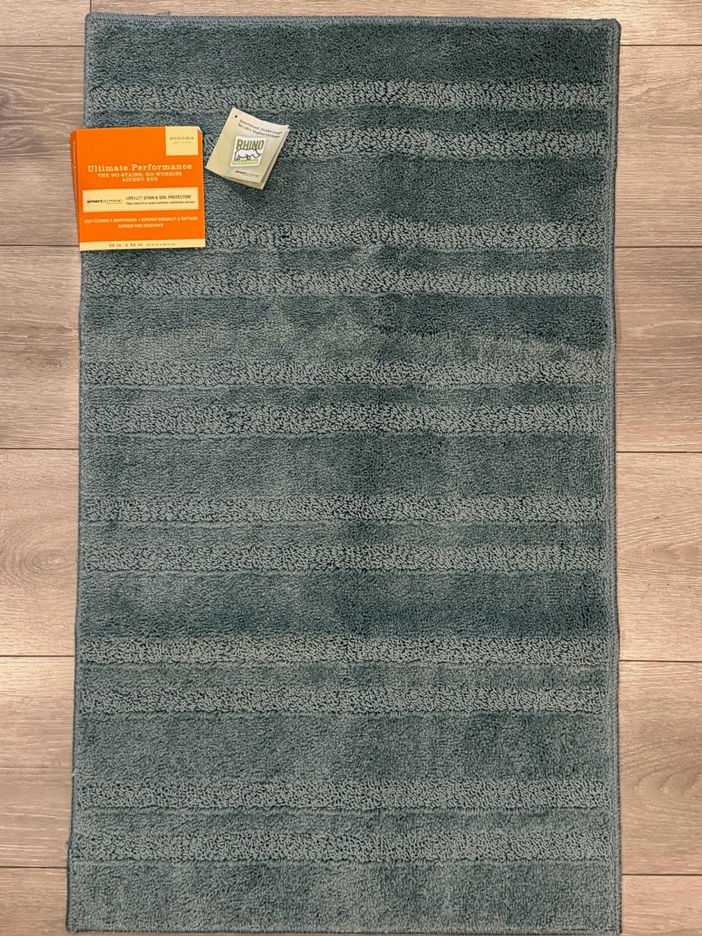 NEW Sonoma SmartStrand Bath Rug 20x34 Storm Blue Plush Accent Rug Anti-Stain